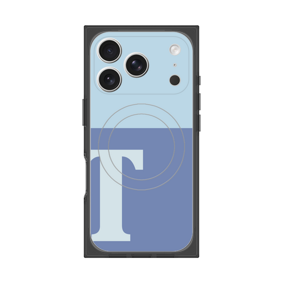 プレミアムスクエアケース with MagSafe［ オリジナル - initial two tone - T blue ］