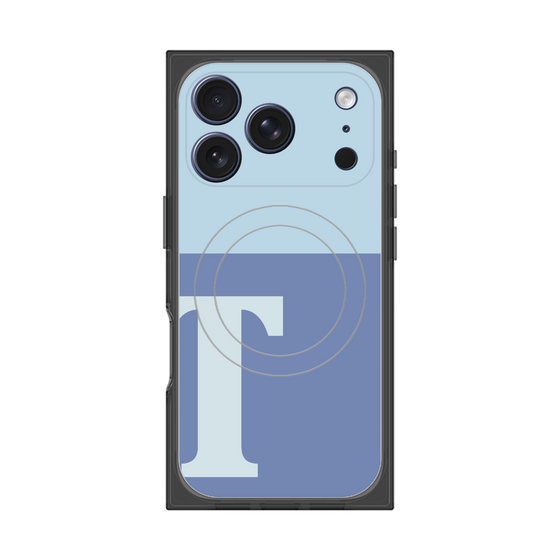 プレミアムスクエアケース with MagSafe［ オリジナル - initial two tone - T blue ］
