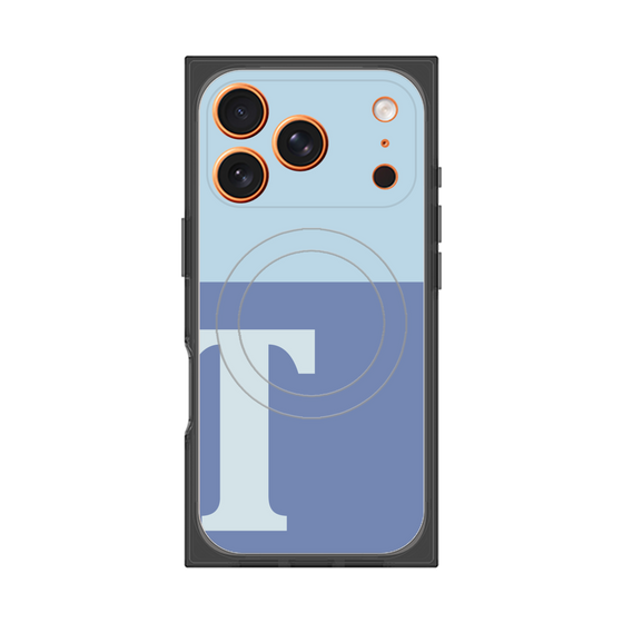 プレミアムスクエアケース with MagSafe［ オリジナル - initial two tone - T blue ］