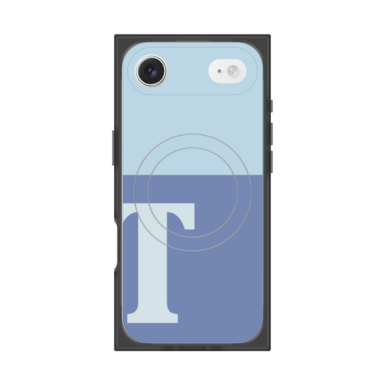プレミアムスクエアケース with MagSafe［ オリジナル - initial two tone - T blue ］