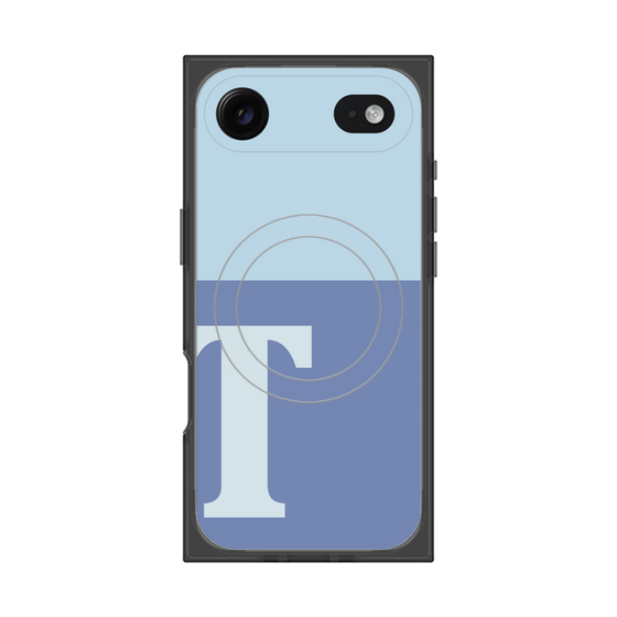 プレミアムスクエアケース with MagSafe［ オリジナル - initial two tone - T blue ］