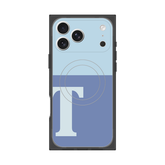 プレミアムスクエアケース with MagSafe［ オリジナル - initial two tone - T blue ］