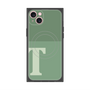 プレミアムスクエアケース with MagSafe［ オリジナル - initial two tone - T green ］