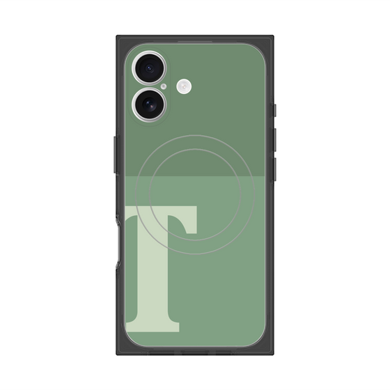 プレミアムスクエアケース with MagSafe［ オリジナル - initial two tone - T green ］