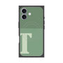 プレミアムスクエアケース with MagSafe［ オリジナル - initial two tone - T green ］