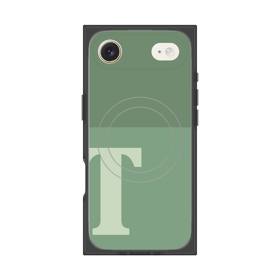 プレミアムスクエアケース with MagSafe［ オリジナル - initial two tone - T green ］