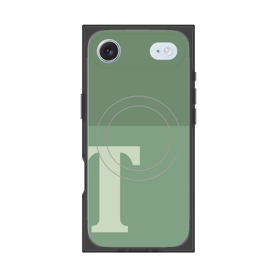 プレミアムスクエアケース with MagSafe［ オリジナル - initial two tone - T green ］
