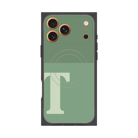 プレミアムスクエアケース with MagSafe［ オリジナル - initial two tone - T green ］