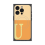 プレミアムスクエアケース with MagSafe［ オリジナル - initial two tone - U orange ］