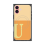 プレミアムスクエアケース with MagSafe［ オリジナル - initial two tone - U orange ］