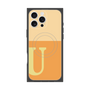 プレミアムスクエアケース with MagSafe［ オリジナル - initial two tone - U orange ］