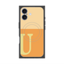 プレミアムスクエアケース with MagSafe［ オリジナル - initial two tone - U orange ］