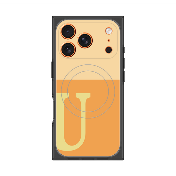 プレミアムスクエアケース with MagSafe［ オリジナル - initial two tone - U orange ］