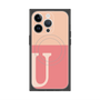 プレミアムスクエアケース with MagSafe［ オリジナル - initial two tone - U pink ］
