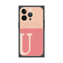 プレミアムスクエアケース with MagSafe［ オリジナル - initial two tone - U pink ］
