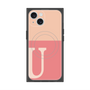 プレミアムスクエアケース with MagSafe［ オリジナル - initial two tone - U pink ］