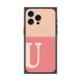 プレミアムスクエアケース with MagSafe［ オリジナル - initial two tone - U pink ］