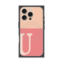 プレミアムスクエアケース with MagSafe［ オリジナル - initial two tone - U pink ］