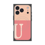 プレミアムスクエアケース with MagSafe［ オリジナル - initial two tone - U pink ］