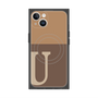 プレミアムスクエアケース with MagSafe［ オリジナル - initial two tone - U brown ］