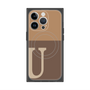 プレミアムスクエアケース with MagSafe［ オリジナル - initial two tone - U brown ］