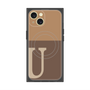 プレミアムスクエアケース with MagSafe［ オリジナル - initial two tone - U brown ］