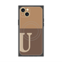 プレミアムスクエアケース with MagSafe［ オリジナル - initial two tone - U brown ］