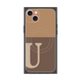 プレミアムスクエアケース with MagSafe［ オリジナル - initial two tone - U brown ］
