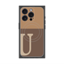 プレミアムスクエアケース with MagSafe［ オリジナル - initial two tone - U brown ］