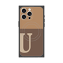 プレミアムスクエアケース with MagSafe［ オリジナル - initial two tone - U brown ］