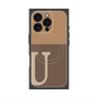 プレミアムスクエアケース with MagSafe［ オリジナル - initial two tone - U brown ］
