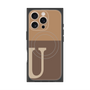 プレミアムスクエアケース with MagSafe［ オリジナル - initial two tone - U brown ］