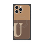 プレミアムスクエアケース with MagSafe［ オリジナル - initial two tone - U brown ］