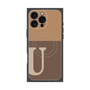プレミアムスクエアケース with MagSafe［ オリジナル - initial two tone - U brown ］