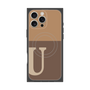 プレミアムスクエアケース with MagSafe［ オリジナル - initial two tone - U brown ］