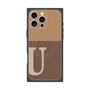 プレミアムスクエアケース with MagSafe［ オリジナル - initial two tone - U brown ］