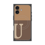 プレミアムスクエアケース with MagSafe［ オリジナル - initial two tone - U brown ］