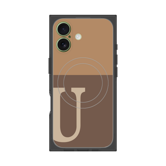 プレミアムスクエアケース with MagSafe［ オリジナル - initial two tone - U brown ］