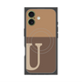プレミアムスクエアケース with MagSafe［ オリジナル - initial two tone - U brown ］