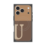 プレミアムスクエアケース with MagSafe［ オリジナル - initial two tone - U brown ］
