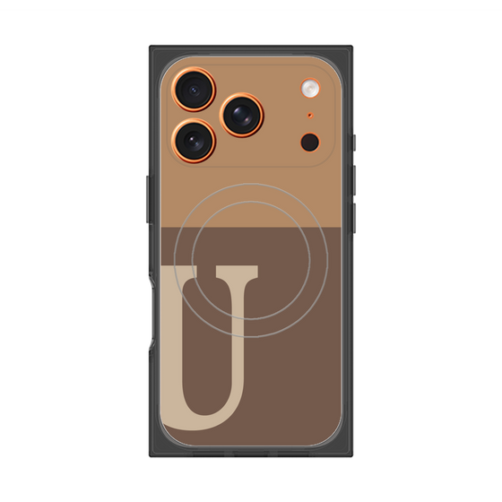 プレミアムスクエアケース with MagSafe［ オリジナル - initial two tone - U brown ］