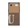 プレミアムスクエアケース with MagSafe［ オリジナル - initial two tone - U brown ］