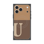 プレミアムスクエアケース with MagSafe［ オリジナル - initial two tone - U brown ］