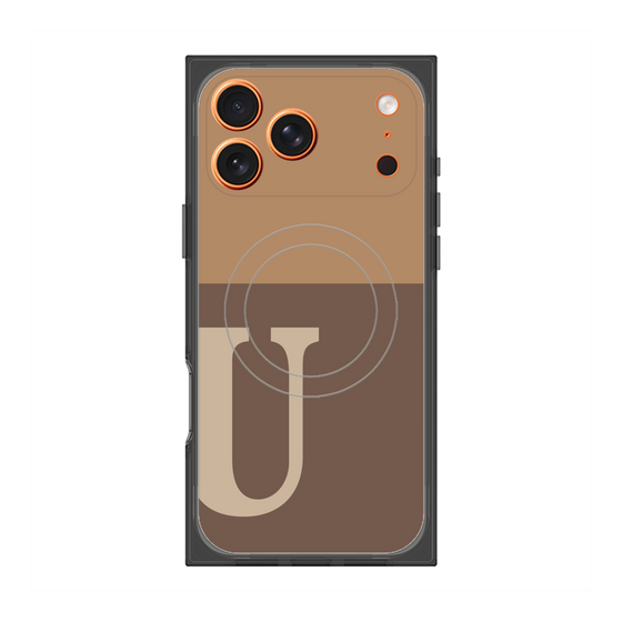 プレミアムスクエアケース with MagSafe［ オリジナル - initial two tone - U brown ］