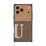 プレミアムスクエアケース with MagSafe［ オリジナル - initial two tone - U brown ］