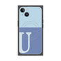 プレミアムスクエアケース with MagSafe［ オリジナル - initial two tone - U blue ］