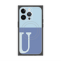 プレミアムスクエアケース with MagSafe［ オリジナル - initial two tone - U blue ］