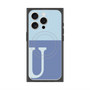 プレミアムスクエアケース with MagSafe［ オリジナル - initial two tone - U blue ］