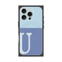 プレミアムスクエアケース with MagSafe［ オリジナル - initial two tone - U blue ］