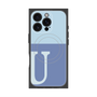 プレミアムスクエアケース with MagSafe［ オリジナル - initial two tone - U blue ］